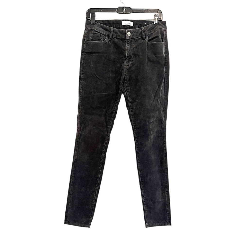 Loft - Dark Gray Curvy Skinny Corduroy Pants | Mid Rise | Size 4